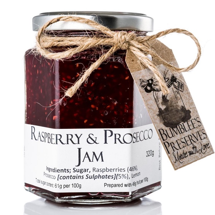 Raspberry & Prosecco Jam Bumblee's Preserves